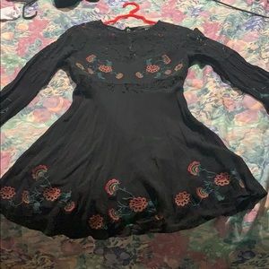 Cute black embroidered dress